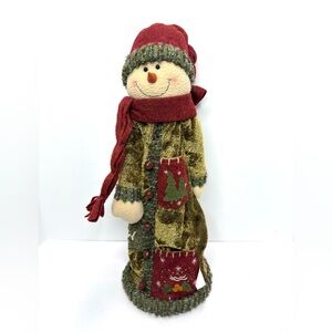 Hanna’s Handiworks Bendable Holiday Snowman Figurine Christmas- Wood & Fabric